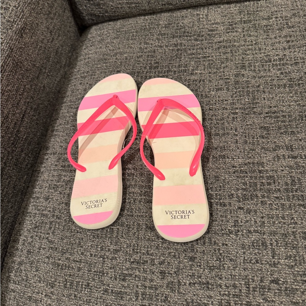Victoria's Secret Pink and Cream Striped Sandals